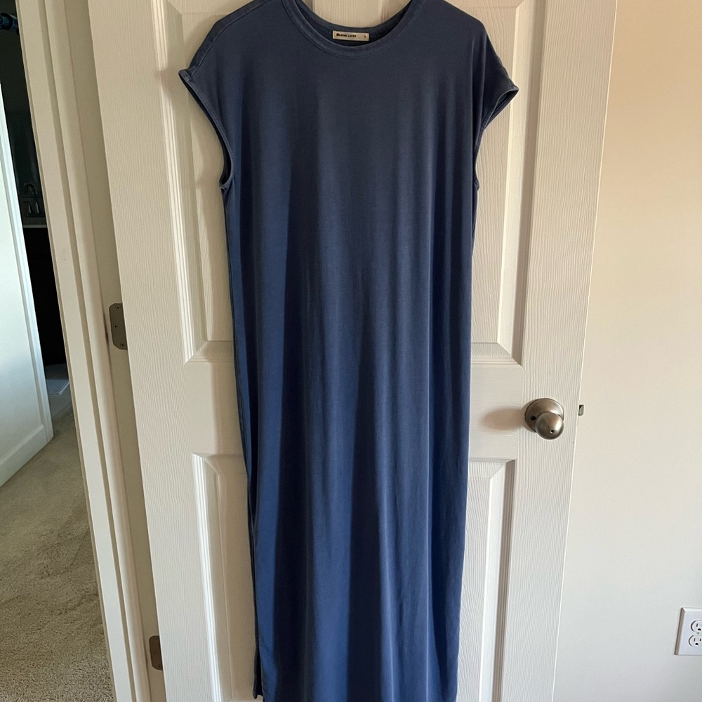 Marine Layer Blue Maxi Tshirt Dress, Sz L
